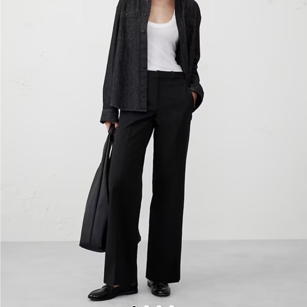 Banana Republic Sloan Black Wide-Leg Ankle Trousers Size 4